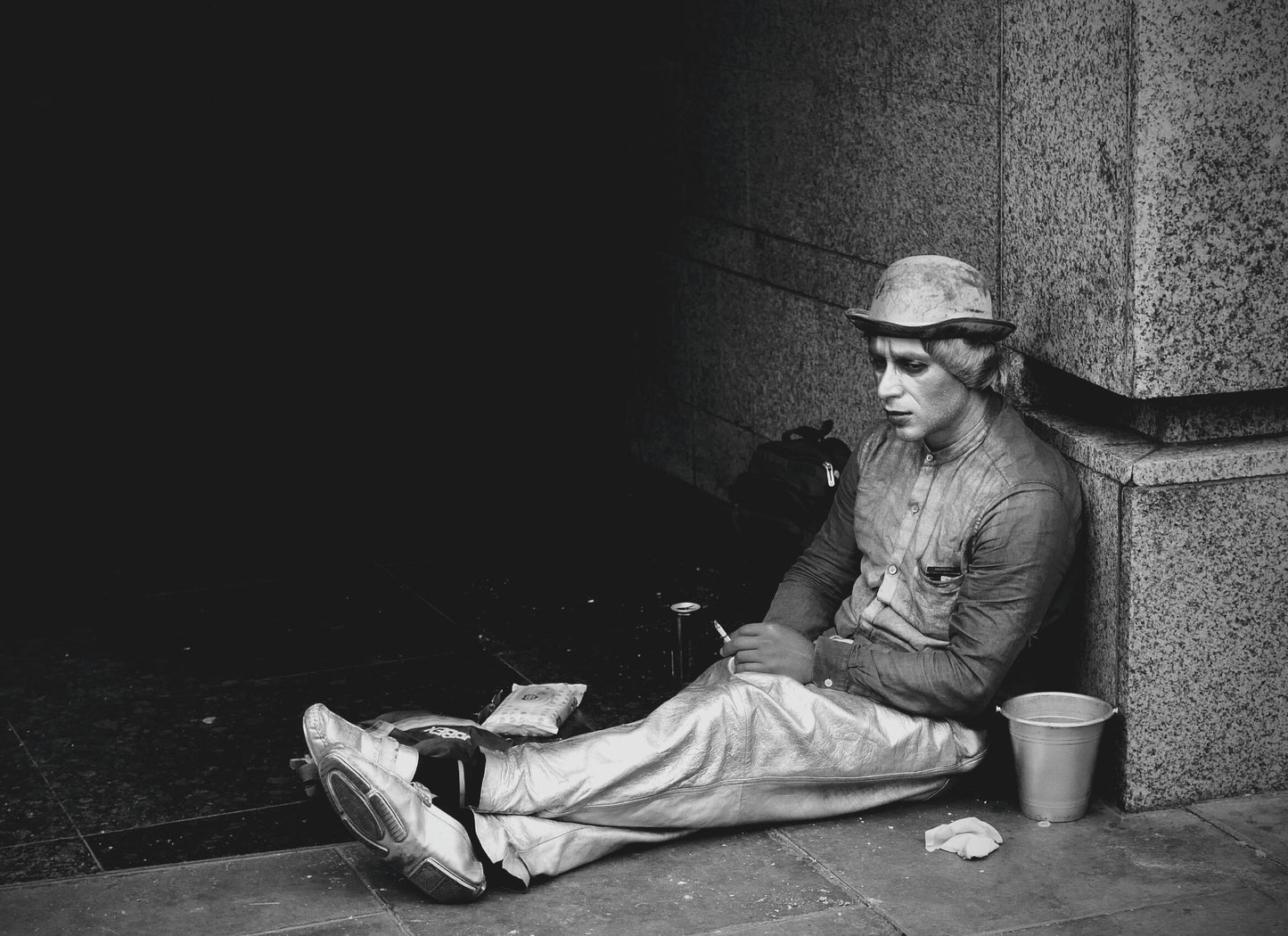 Street Performer Taking a Break