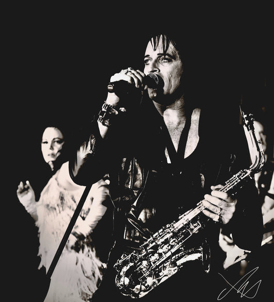 Elvis Impressionist Playing Saxophone