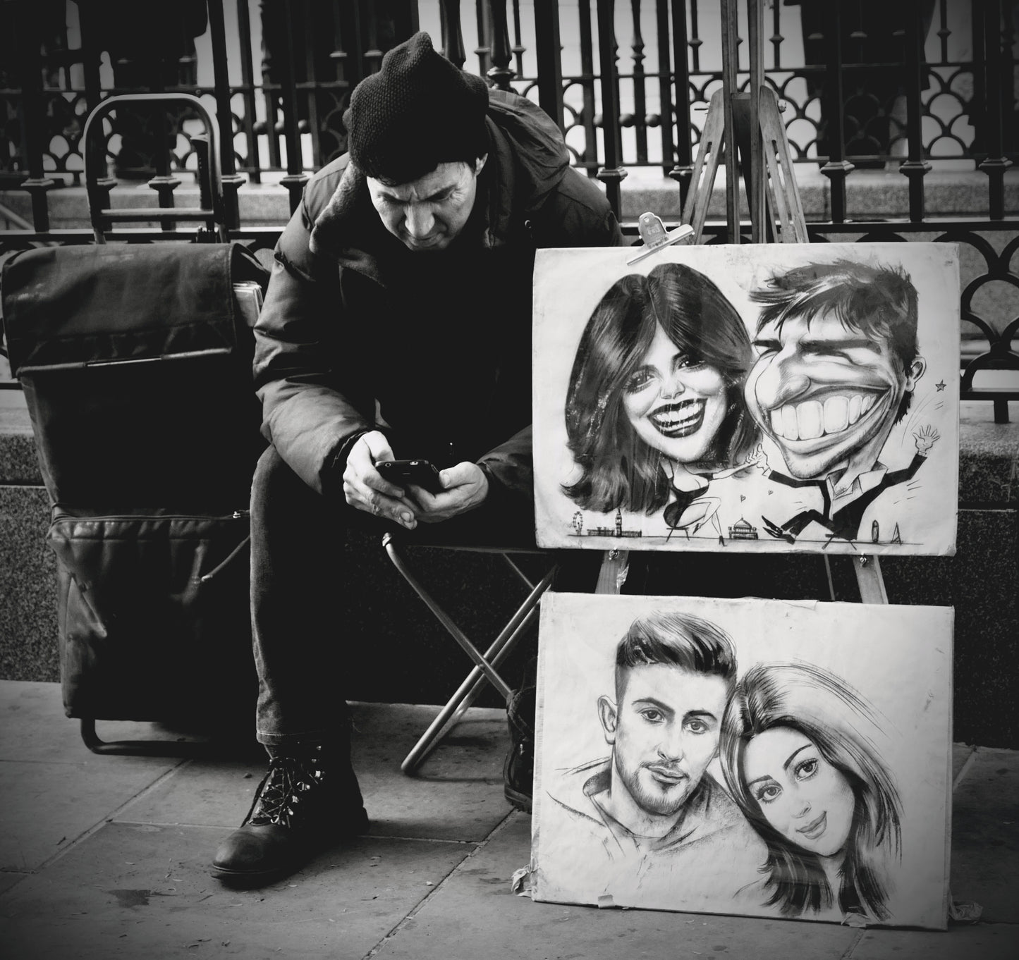 Street Artist with Caricatures