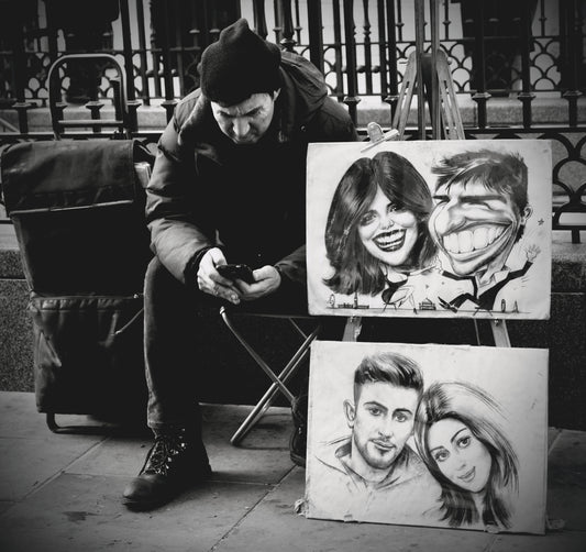 Street Artist with Caricatures